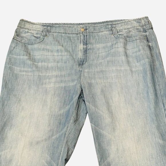 NYDJ Chambray Lift Tuck Technology Light Wash Wide Leg Pants Womens Size 24W - Picture 4 of 12